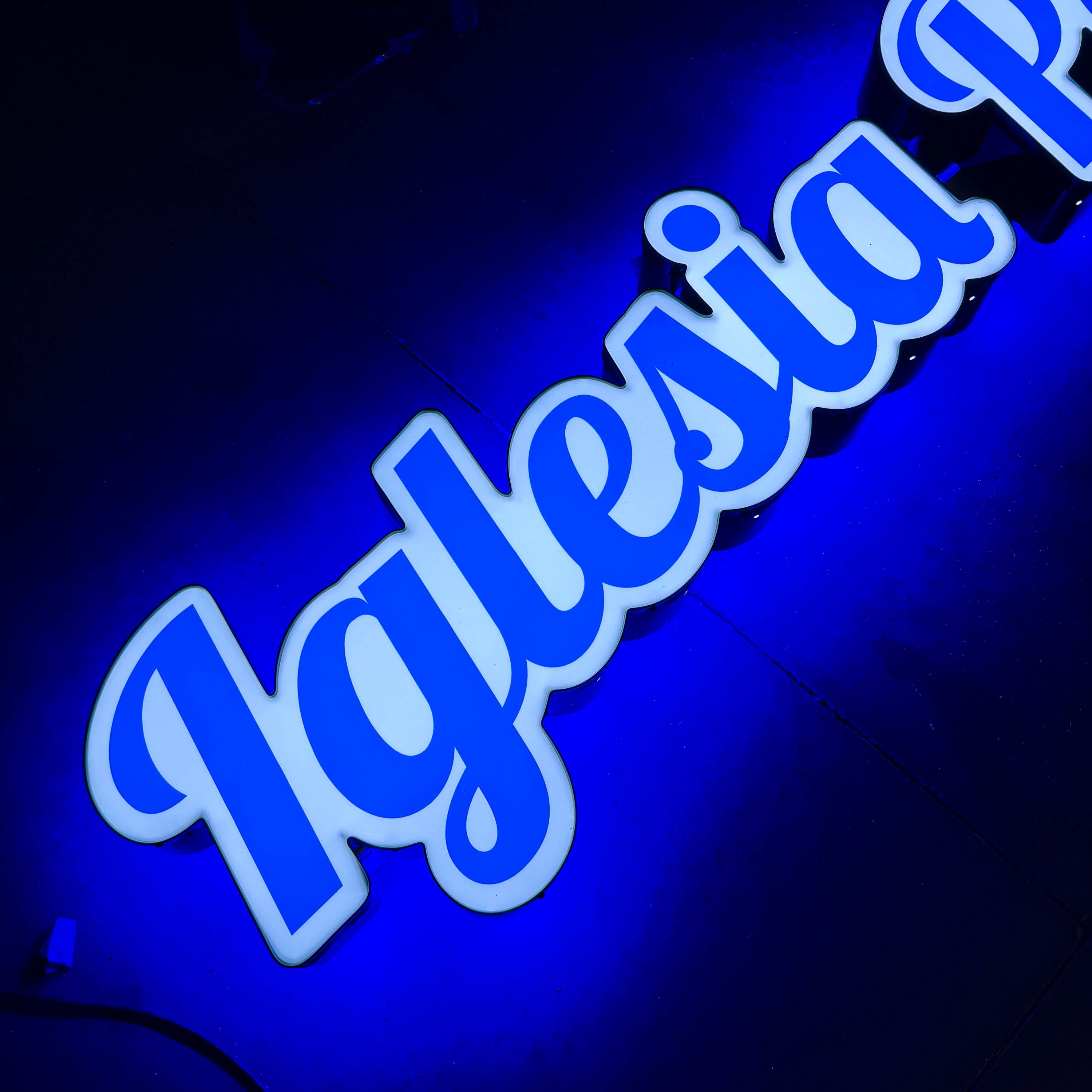 BACKLIT BLUE CHURCH CLOUD SIGNS