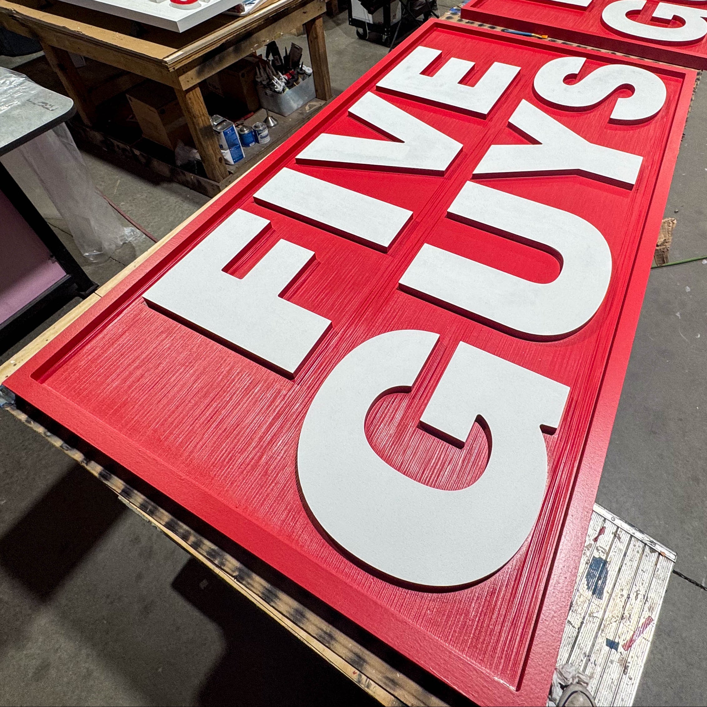 FIVE GUYS HDU CNC CUT WALL SIGN